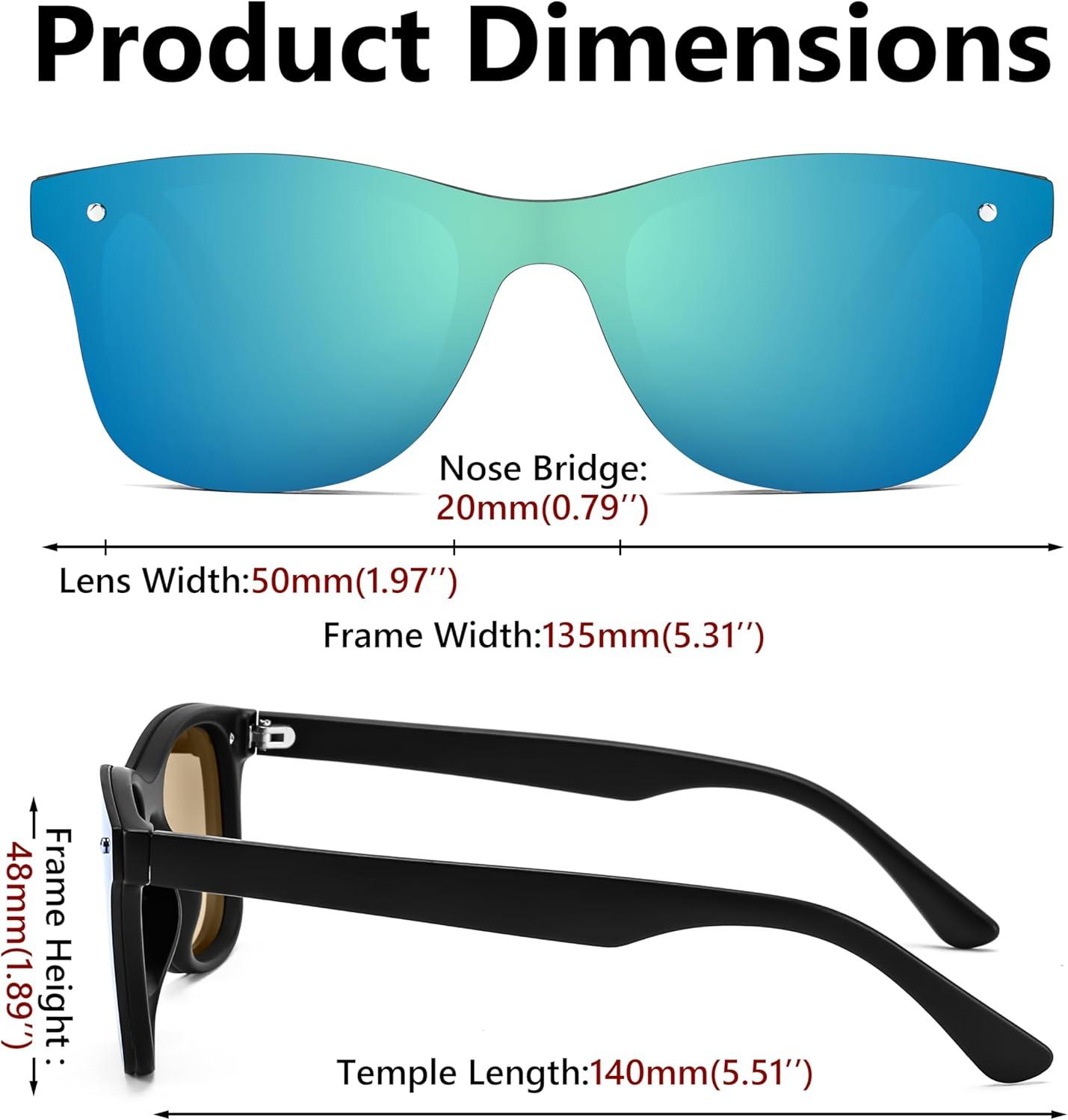 image:imageFEISEDY Trendy Rimless Mirrored One Piece Lens Sunglasses Reflective Sun Glasses B4155Black FrameBlue Mirror Lens