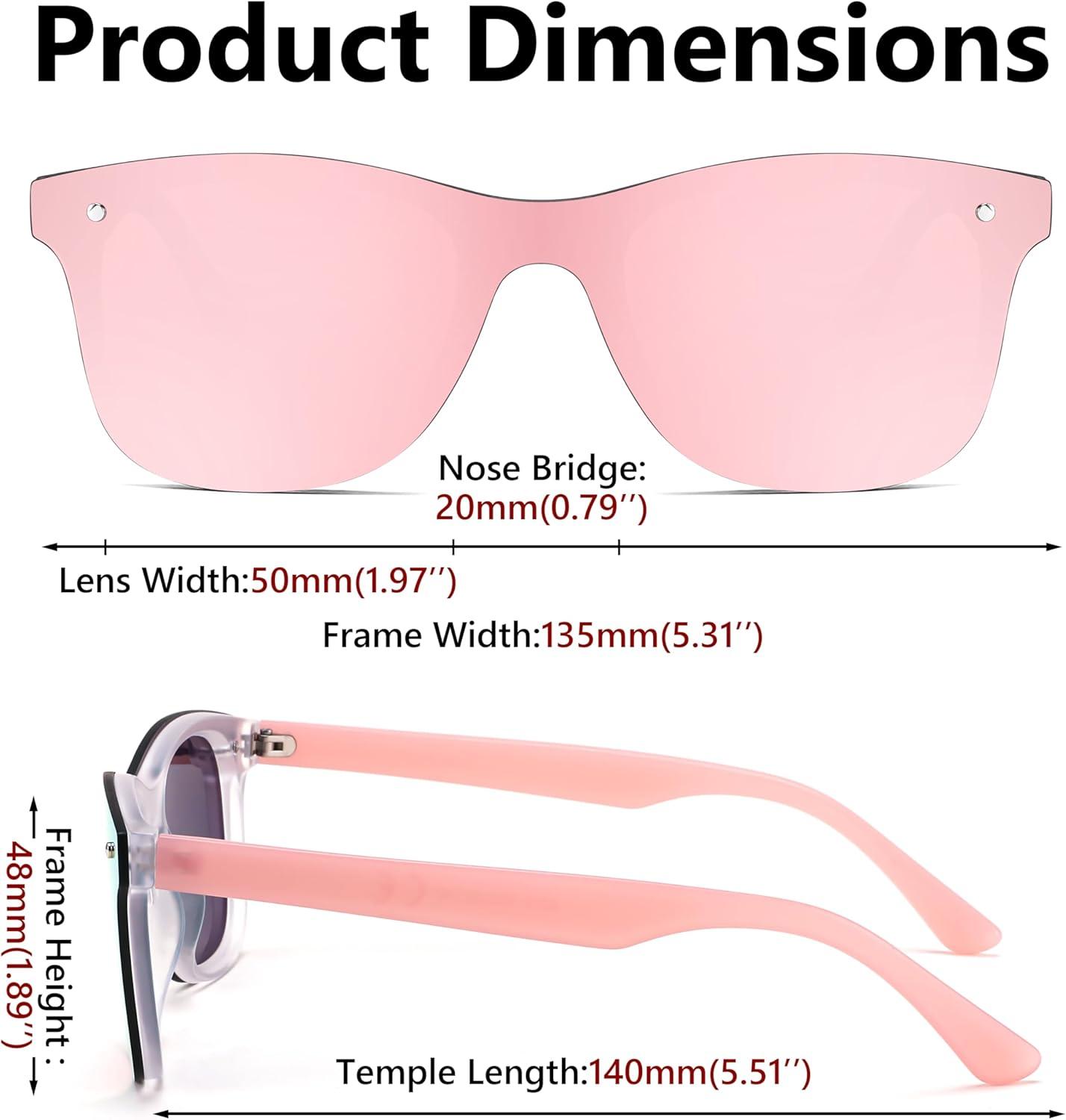 image:imageFEISEDY Trendy Rimless Mirrored One Piece Lens Sunglasses Reflective Sun Glasses B4155Pink FramePink Mirror Lens