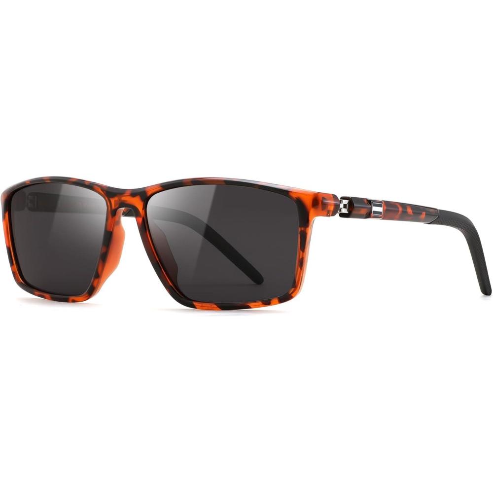 image:imageFEISEDY Square Sunglasses For Men Women Retro Trendy Rectangle Classic Sunglasses Fashion Vintage Frame Polarized UV400 B0288TortoiseGrey