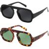 (2 Pack) Black & Tortoise/Green