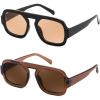 (2 Pack) Black/Champage & Brown