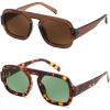 (2 Pack) Brown & Tortoise/Green