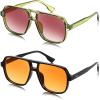 Transparent Green & Orange