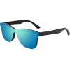image:imageFEISEDY Trendy Rimless Mirrored One Piece Lens Sunglasses Reflective Sun Glasses B4155Black FrameBlue Mirror Lens