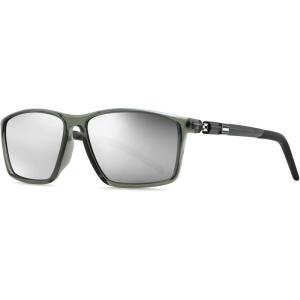 FEISEDY Square Sunglasses For Men Women Retro Trendy Rectangle Classic Sunglasses Fashion Vintage Frame Polarized UV400 B0288(Grey/Silver)