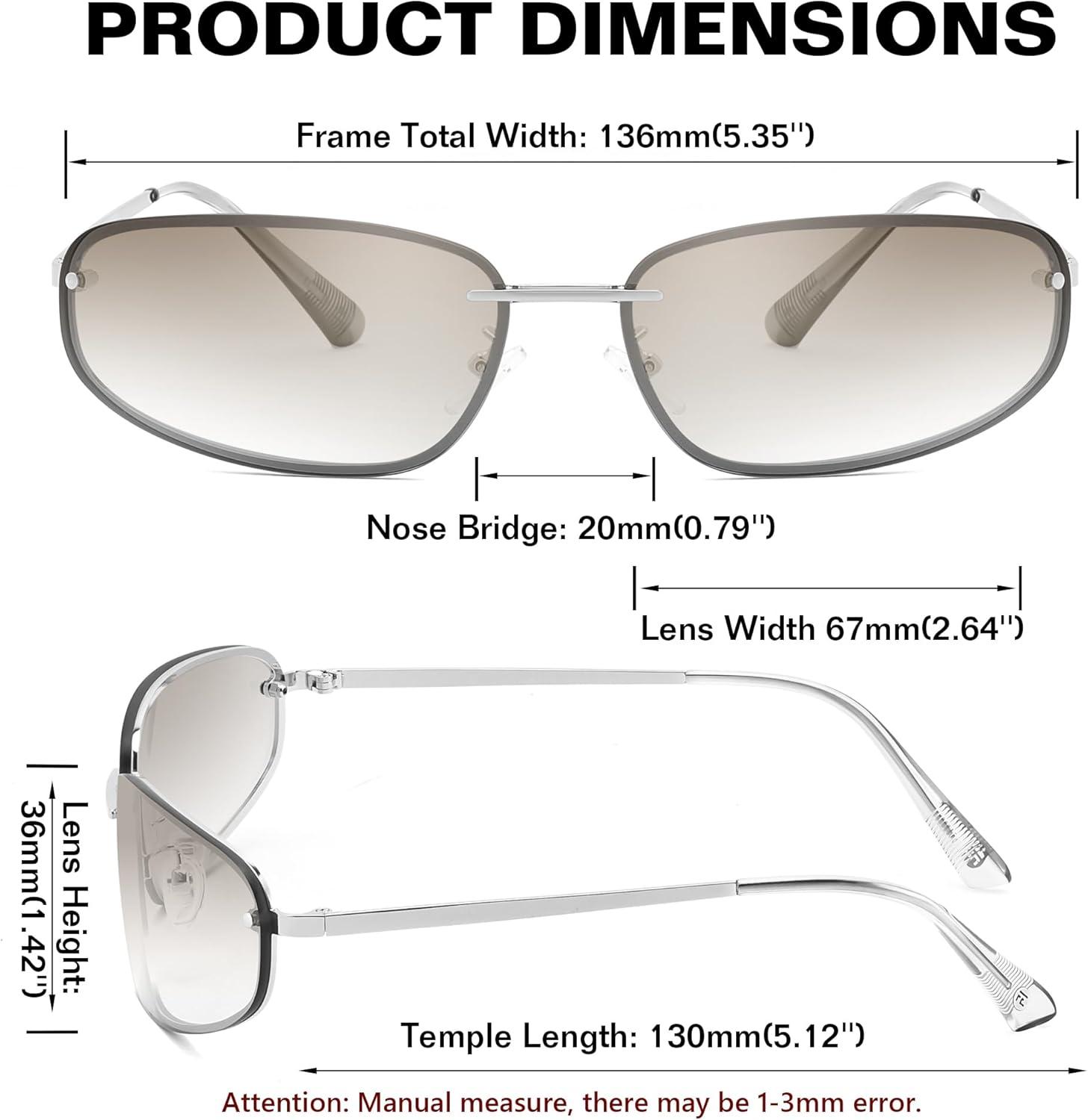 image:imageFEISEDY Trendy Y2K Sunglasses for Women Cool Futuristic Retro Metal Style Glasses B4194SilverSilver