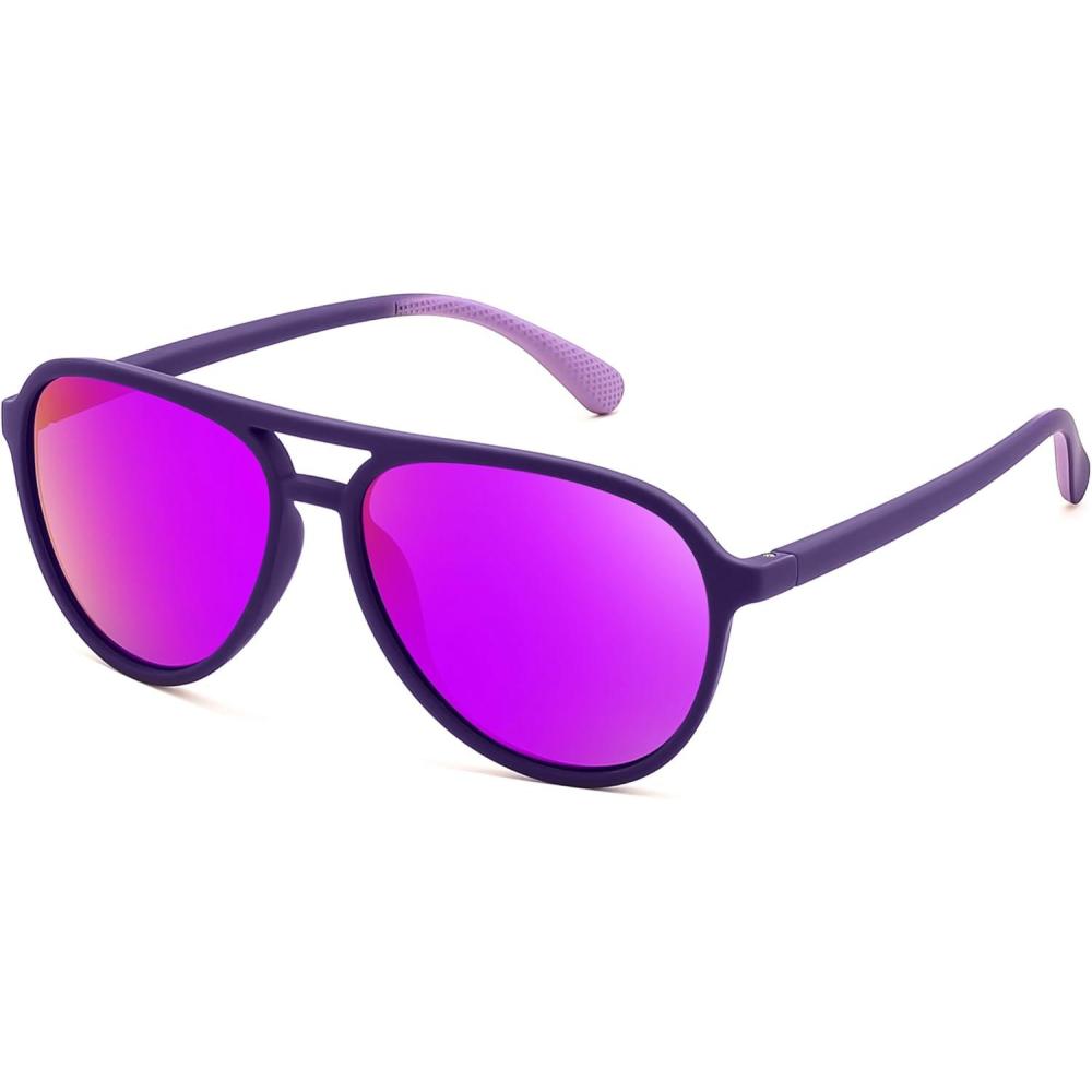 image:imageFEISEDY Polarized Aviator Sunglasses for Men Women Trendy Classic Sports Driving Outdoor TAC Lens UV400 Eyewears B0324Purple