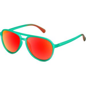 FEISEDY Polarized Aviator Sunglasses for Men Women Trendy Classic Sports Driving Outdoor TAC Lens UV400 Eyewears B0324(Green/Red)