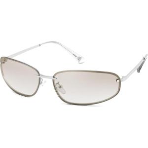 FEISEDY Trendy Y2K Sunglasses for Women Cool Futuristic Retro Metal Style Glasses B4194(Silver/Silver)