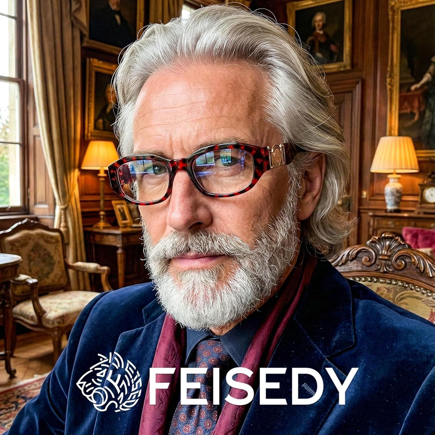 image:imageFEISEDY Trendy Blue Light Reading Glasses for Women and Men Vintage 90s AntiGlare Readers B0317Tortoise