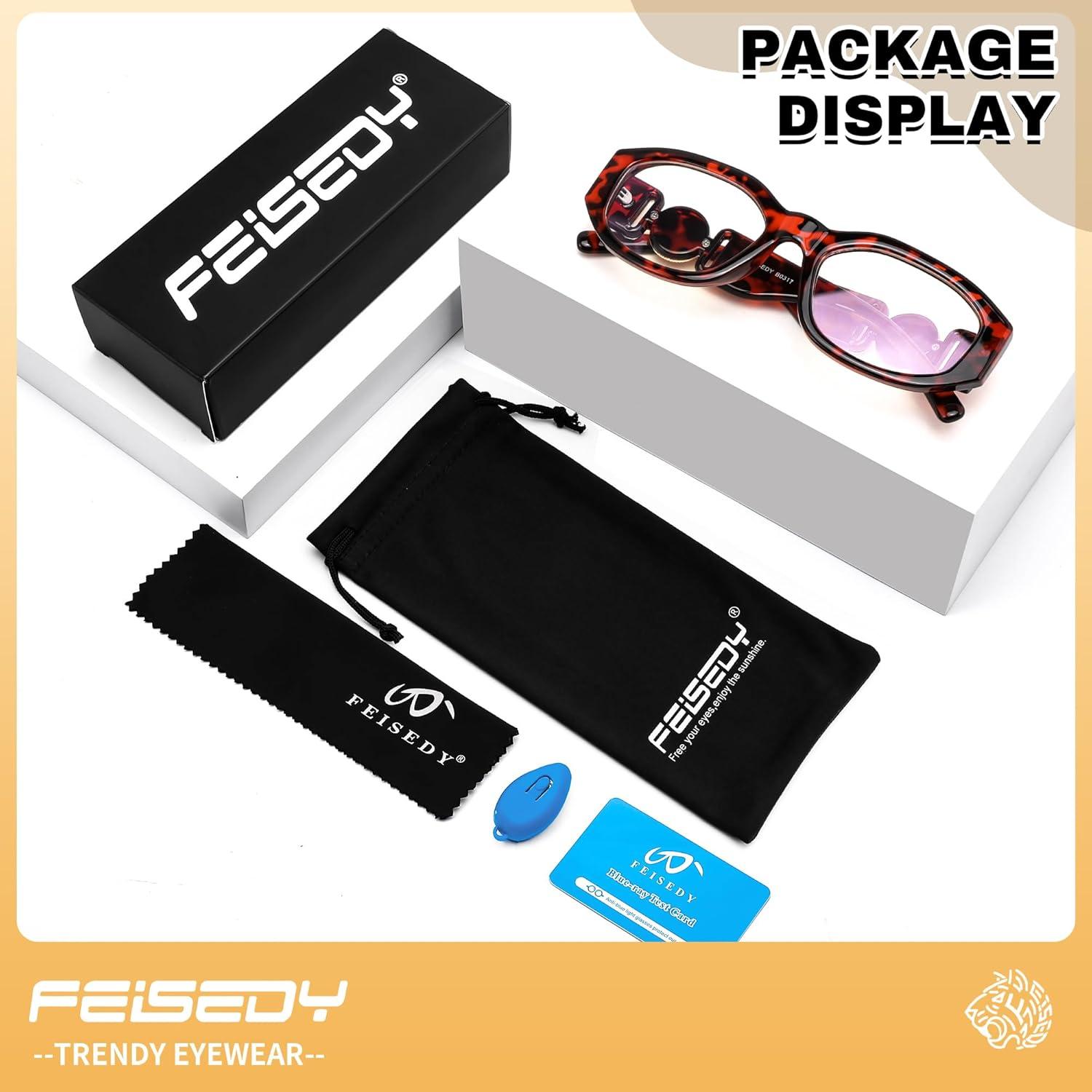 image:imageFEISEDY Trendy Blue Light Reading Glasses for Women and Men Vintage 90s AntiGlare Readers B0317Tortoise