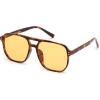 image:imageFEISEDY Retro Square Aviator Sunglasses Women Men 70s Vintage Trendy Plastic Frame Sun Glasses B2835032 Tortoise FrameYellow Lens