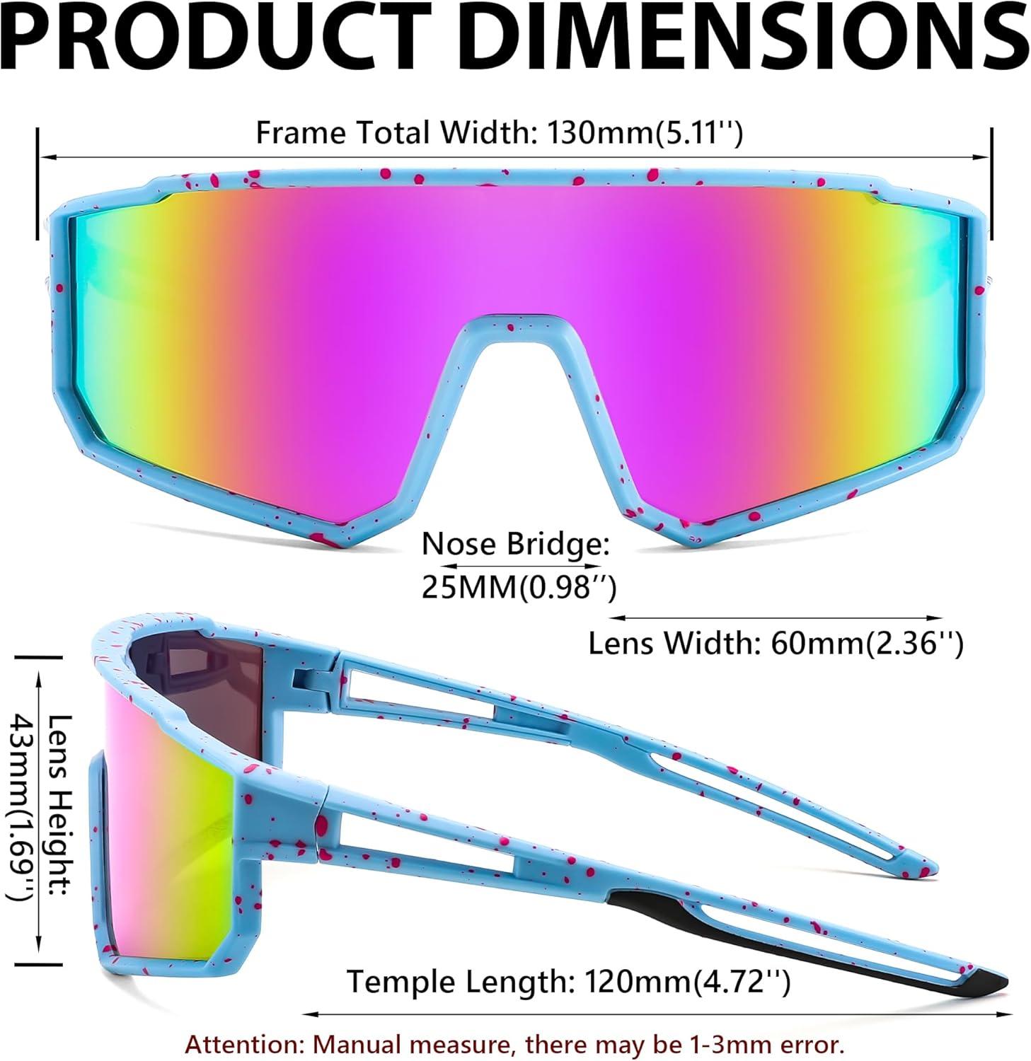 image:imageFEISEDY Kids Sunglasses Polarized Youth Baseball Sunglasses Sports Cycling Glasses UV400 for Boys Girls B4163Blue Pink FramePink Mirrored Lens