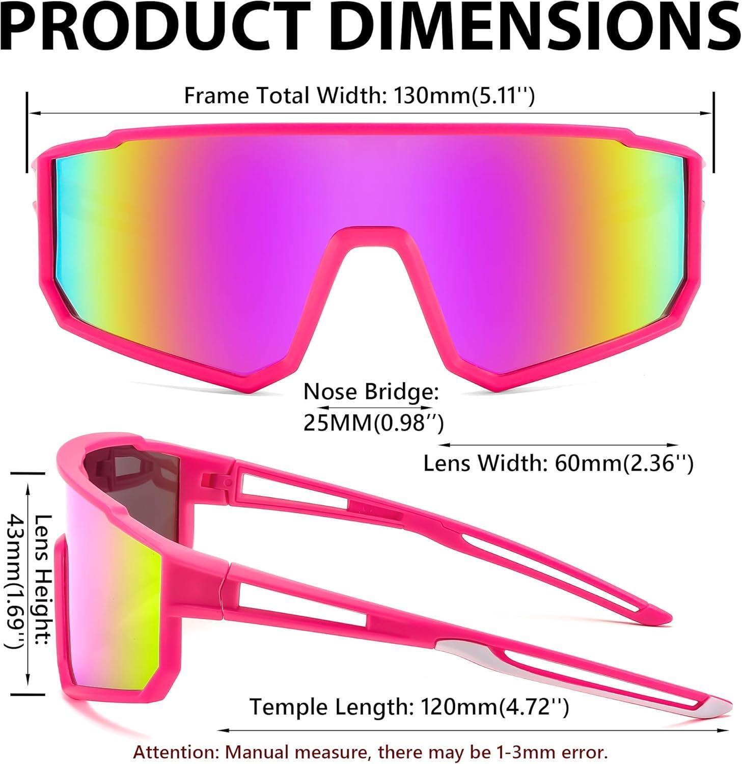 image:imageFEISEDY Kids Sunglasses Polarized Youth Baseball Sunglasses Sports Cycling Glasses UV400 for Boys Girls B4163Pink FramePink Mirrored Lens