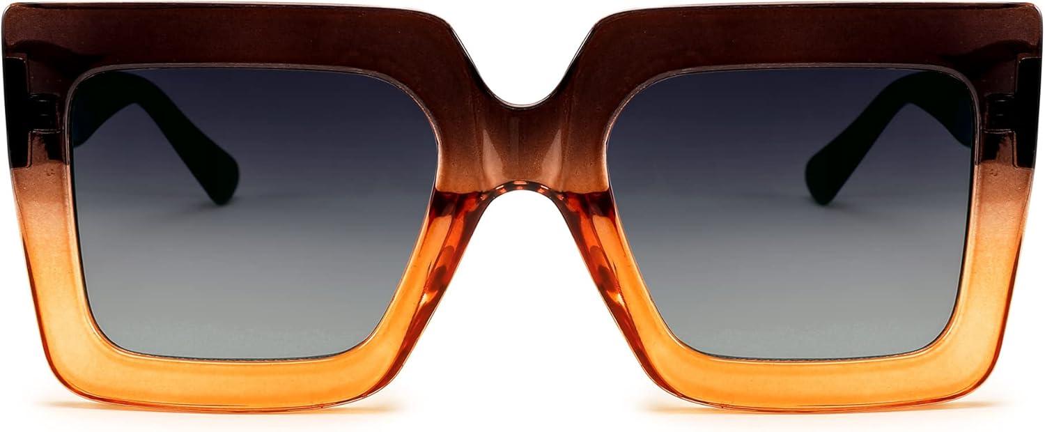 image:imageFEISEDY Oversized Square Sunglasses for Women Fashion Shades Luxury Big Sun Glasses UV400 Protection B2380Brown
