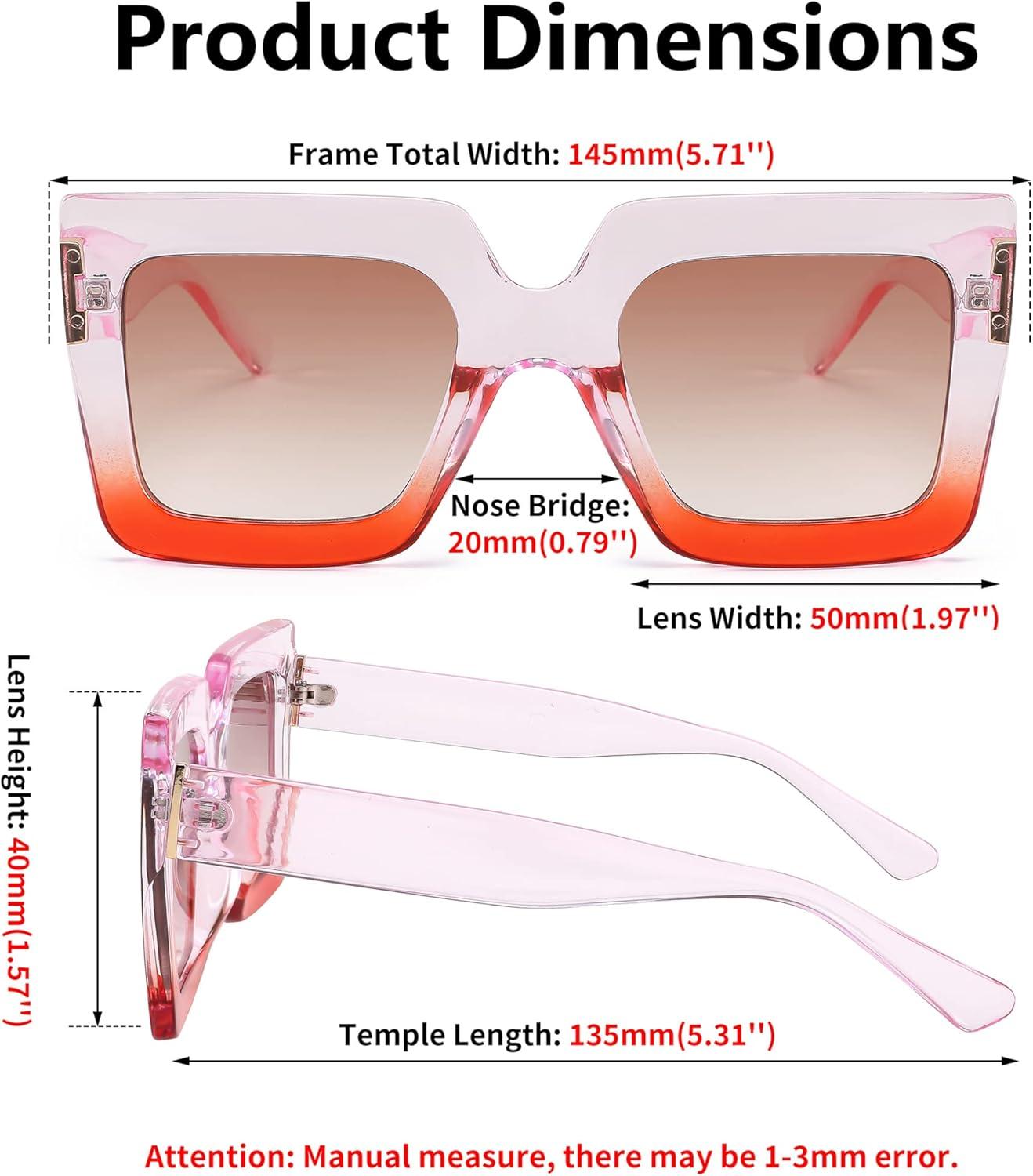 image:imageFEISEDY Oversized Square Sunglasses for Women Fashion Shades Luxury Big Sun Glasses UV400 Protection B2380Purple