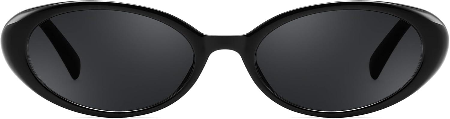 image:imageFEISEDY Retro Oval Cateye Sunglasses for Women Men Fashion Small 90s Style Vintage Shades B4180Black