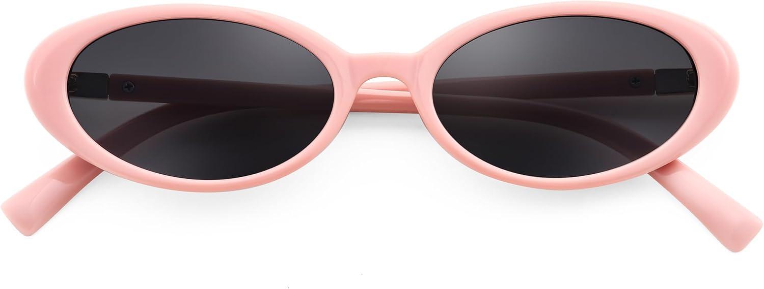 image:imageFEISEDY Retro Oval Cateye Sunglasses for Women Men Fashion Small 90s Style Vintage Shades B4180Pink
