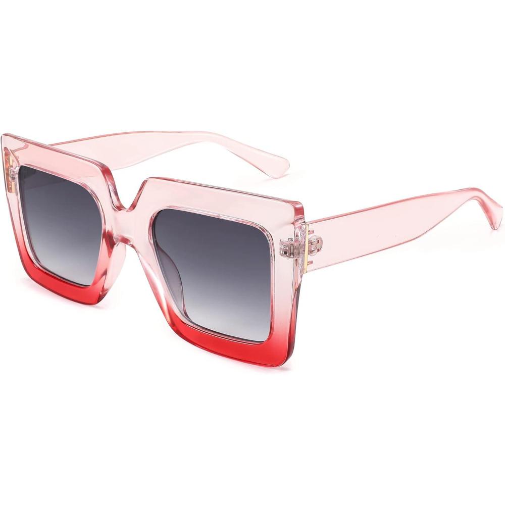 image:imageFEISEDY Oversized Square Sunglasses for Women Fashion Shades Luxury Big Sun Glasses UV400 Protection B2380Pink