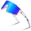 White Red Black Frame/Blue Mirrored Lens