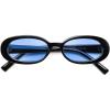image:imageFEISEDY Women Retro Oval Sunglasses Men 90s Small with Thin Face Narrow Style UV400 B0237 BlackBlue