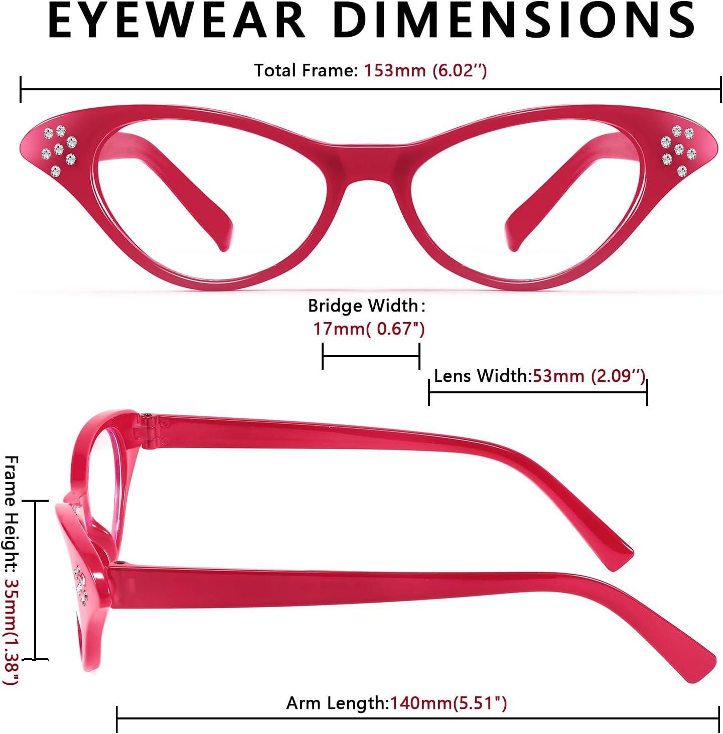 image:imageFEISEDY Cat Eye Costume Glasses with Rhinestones Women amp Kids 50s 60s Classic Party Cateye Sunglasses B2848003 Rose Pink Frame