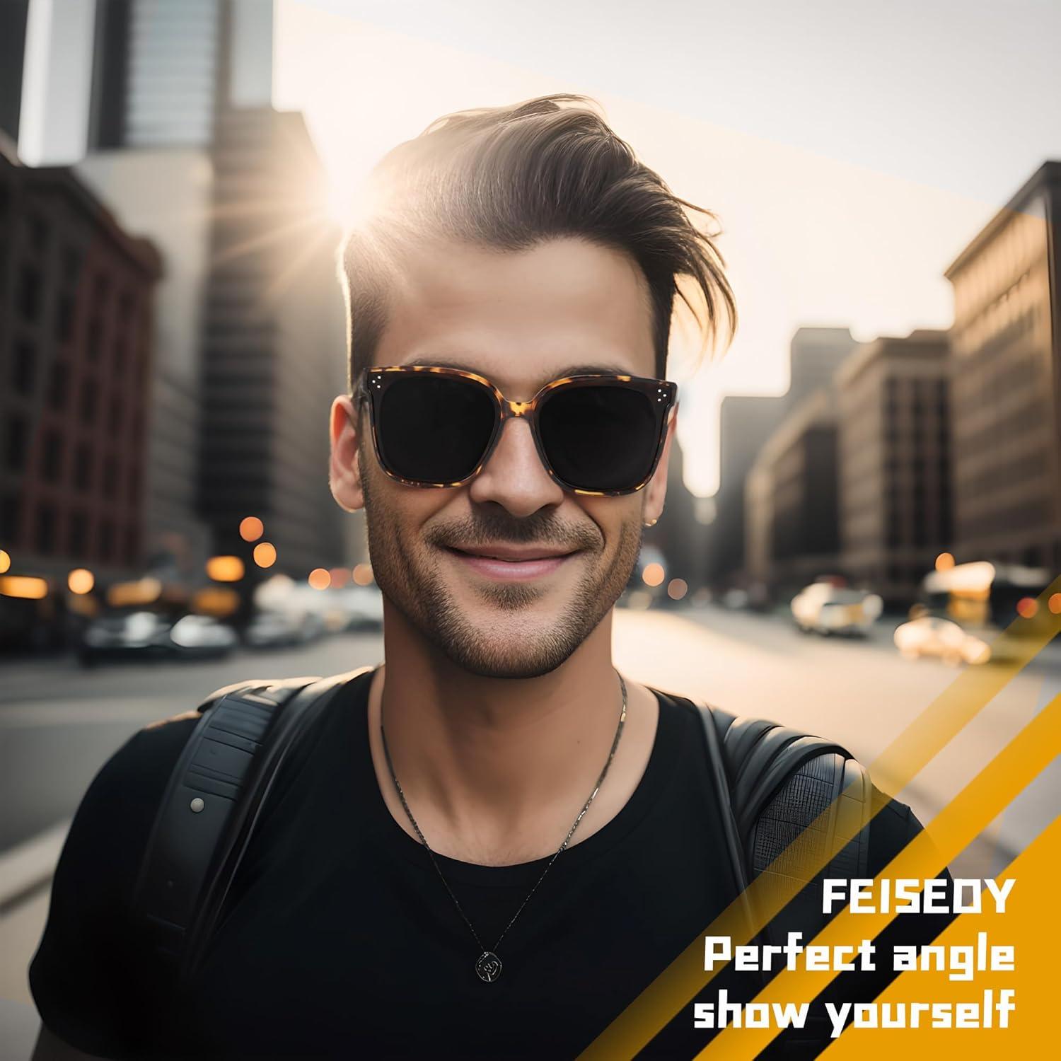 image:imageFEISEDY Oversized Polarized Sunglasses UV400 Protection Square Fashion Sun Glasses for Outdoor amp Daily B2600Camouflage Frame