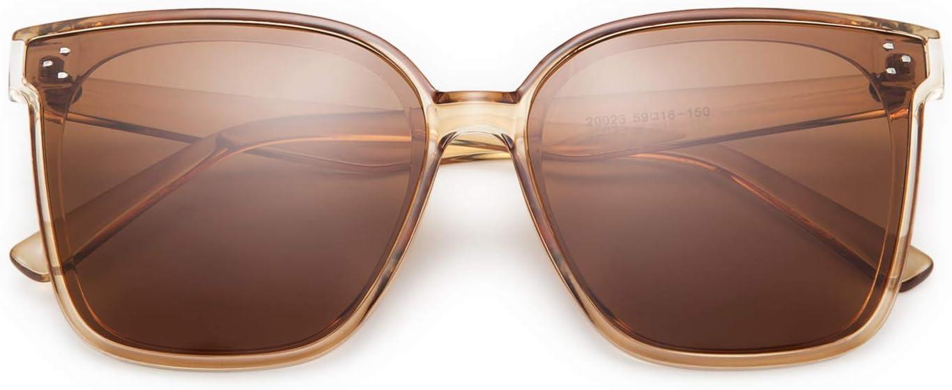 image:imageFEISEDY Oversized Polarized Sunglasses UV400 Protection Square Fashion Sun Glasses for Outdoor amp Daily B2600Champagne Crystal
