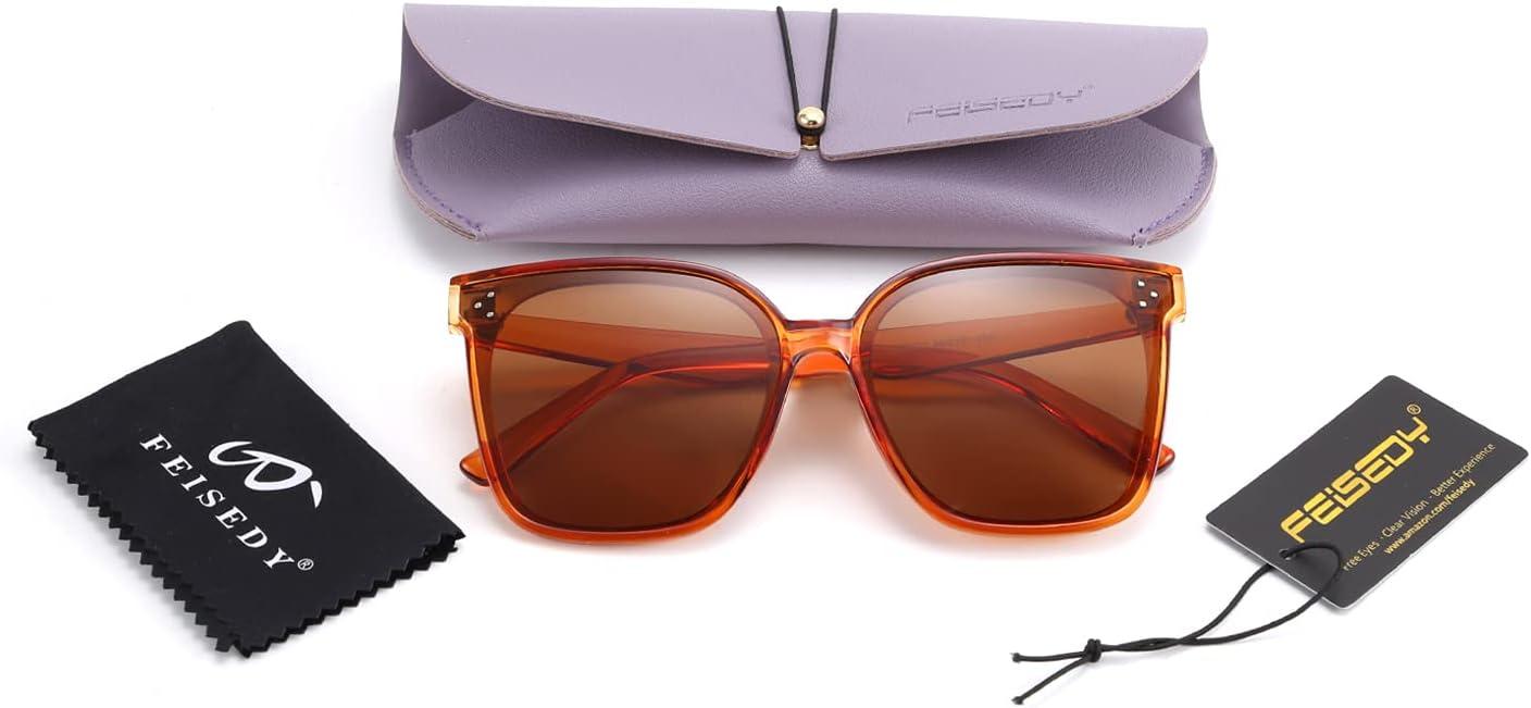 image:imageFEISEDY Oversized Polarized Sunglasses UV400 Protection Square Fashion Sun Glasses for Outdoor amp Daily B2600Jacinth