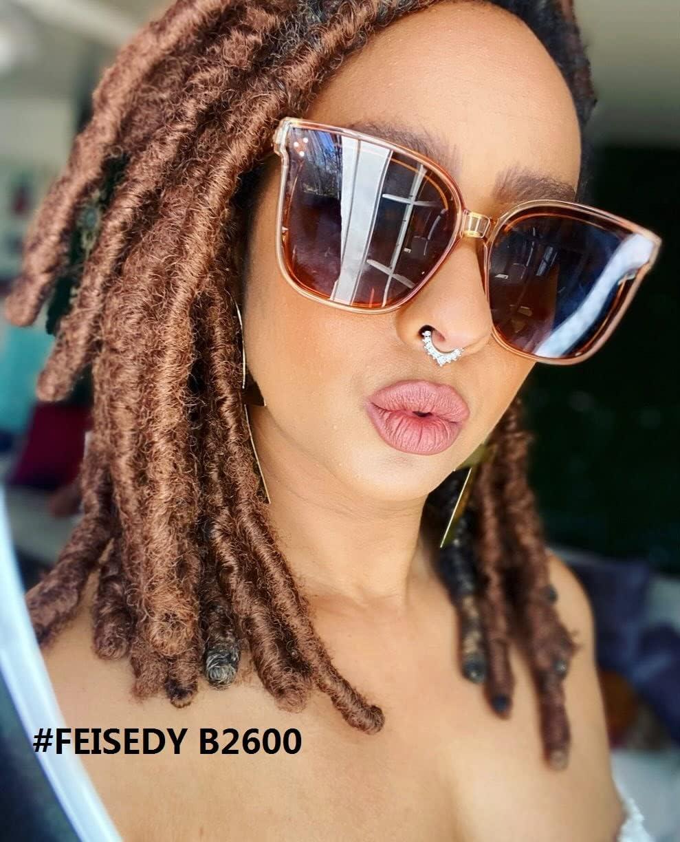 image:imageFEISEDY Oversized Polarized Sunglasses UV400 Protection Square Fashion Sun Glasses for Outdoor amp Daily B2600Jacinth