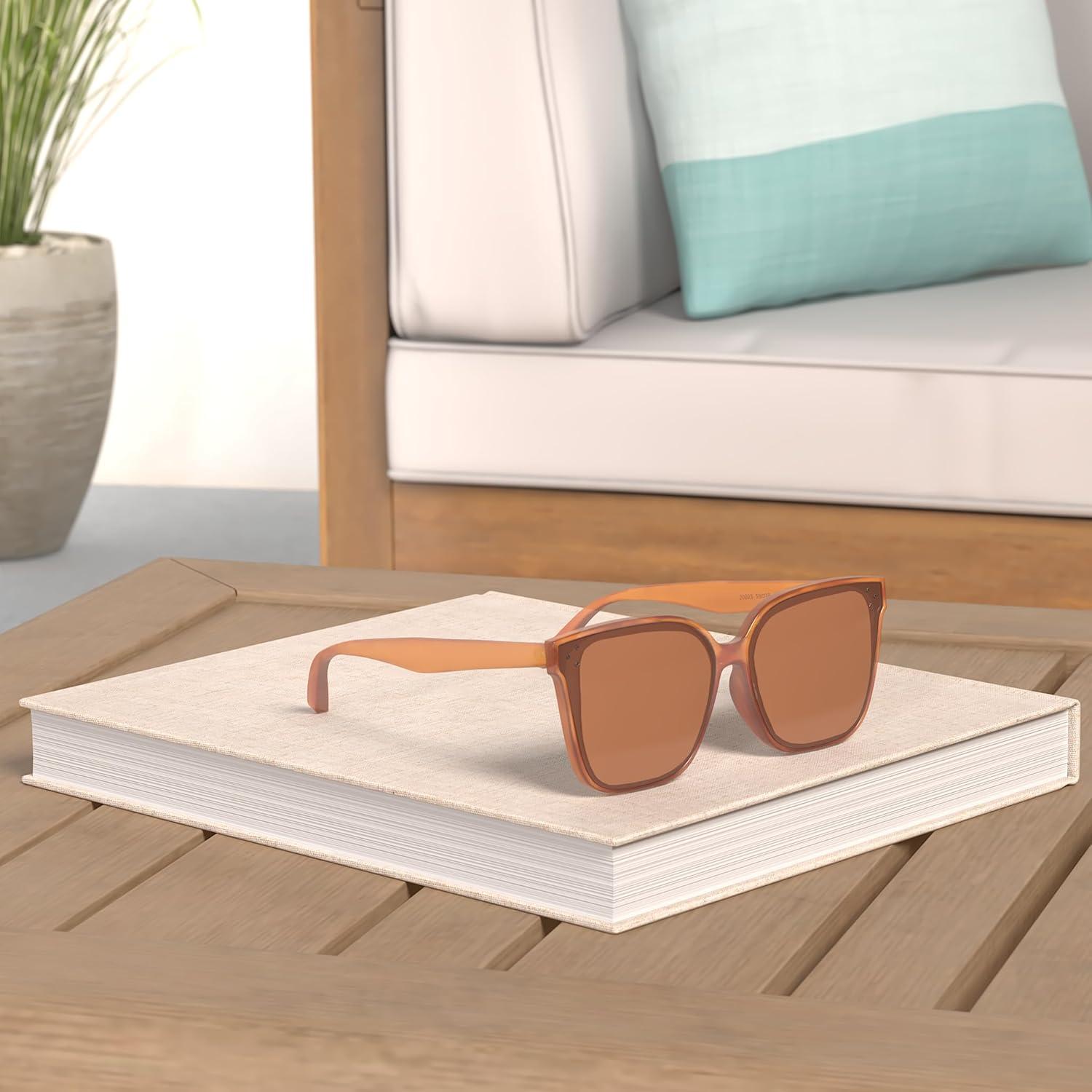 image:imageFEISEDY Oversized Polarized Sunglasses UV400 Protection Square Fashion Sun Glasses for Outdoor amp Daily B2600Jacinth