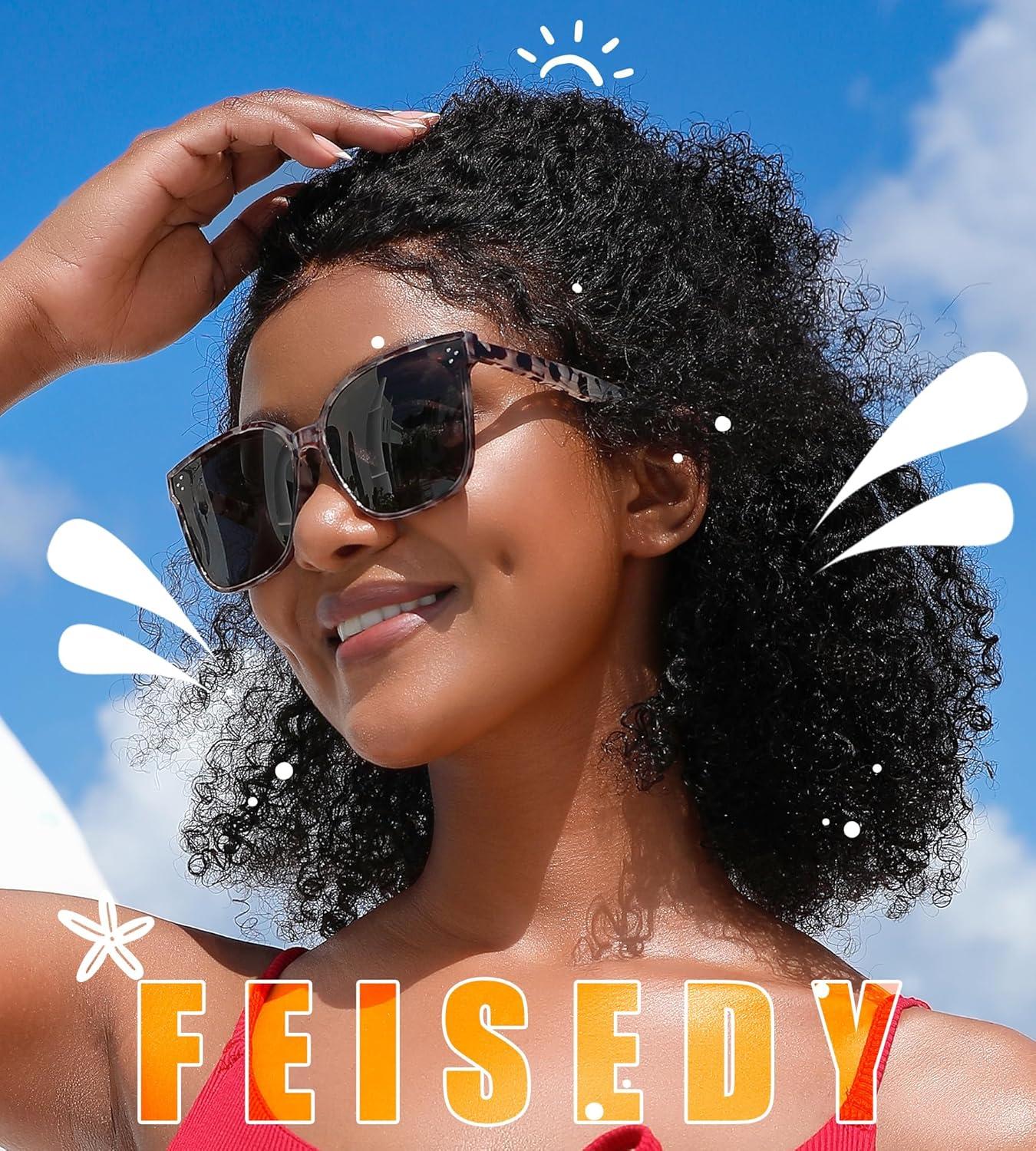 image:imageFEISEDY Oversized Polarized Sunglasses UV400 Protection Square Fashion Sun Glasses for Outdoor amp Daily B2600Marble Frame
