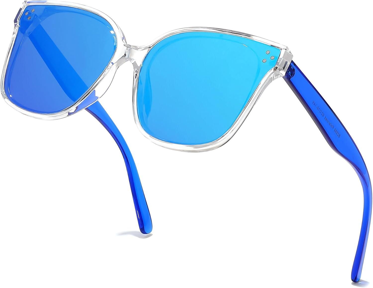 image:imageFEISEDY Oversized Polarized Sunglasses UV400 Protection Square Fashion Sun Glasses for Outdoor amp Daily B2600Transparentblue
