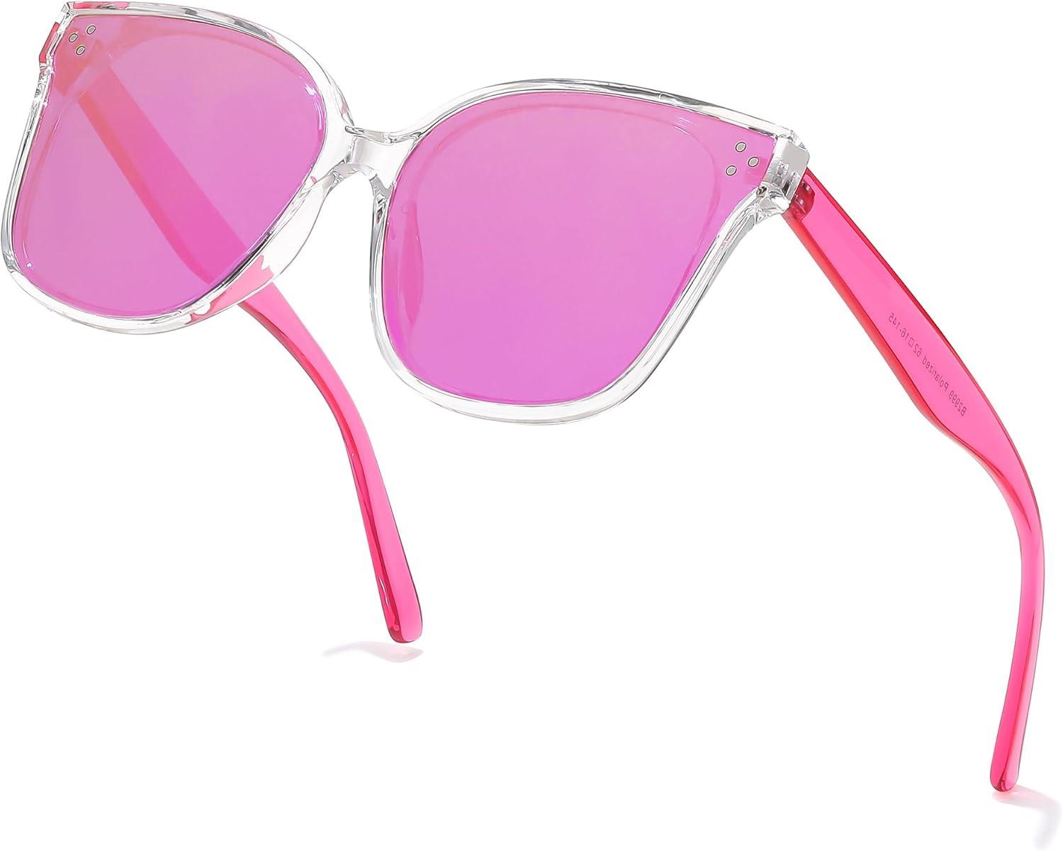 image:imageFEISEDY Oversized Polarized Sunglasses UV400 Protection Square Fashion Sun Glasses for Outdoor amp Daily B2600Transparentpink