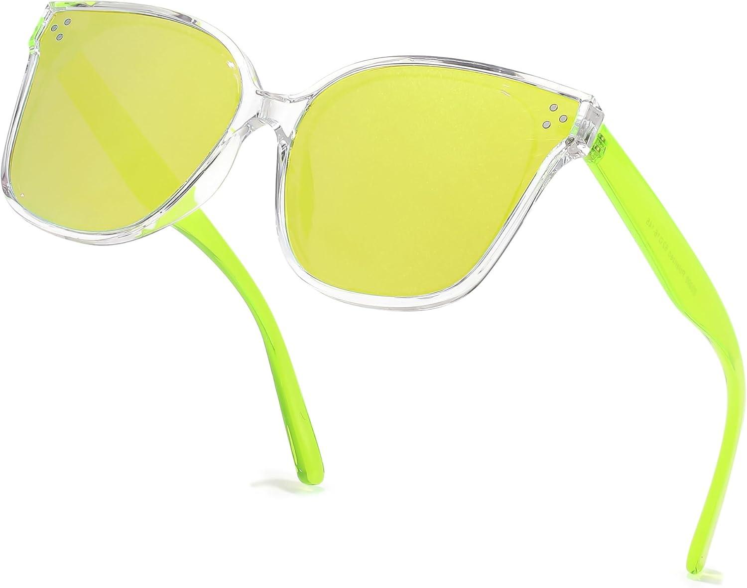 image:imageFEISEDY Oversized Polarized Sunglasses UV400 Protection Square Fashion Sun Glasses for Outdoor amp Daily B2600Transparentyellow