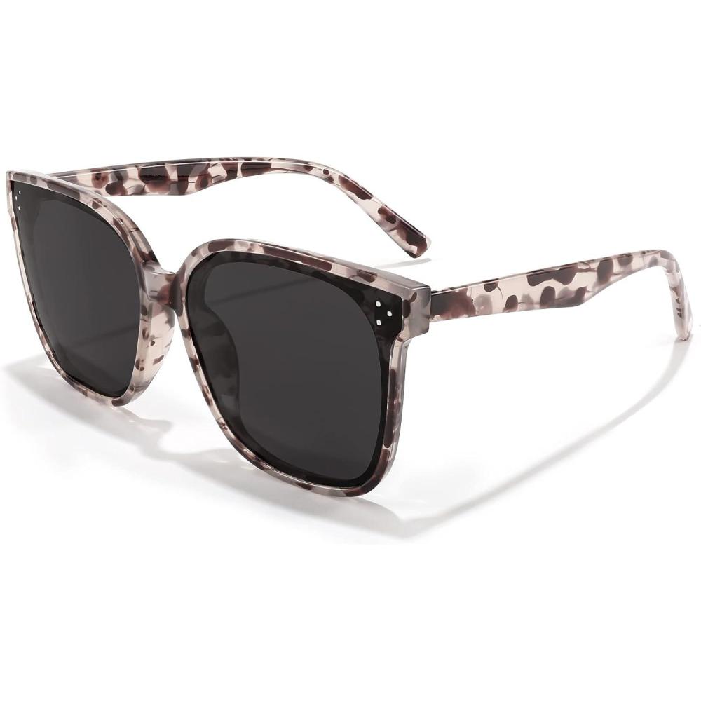 image:imageFEISEDY Oversized Polarized Sunglasses UV400 Protection Square Fashion Sun Glasses for Outdoor amp Daily B2600Marble Frame