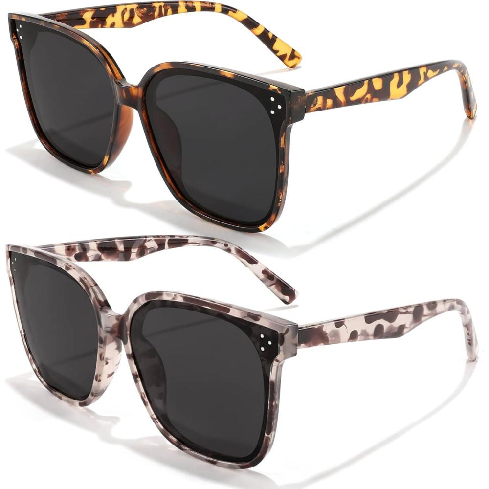 image:imageFEISEDY Oversized Polarized Sunglasses UV400 Protection Square Fashion Sun Glasses for Outdoor amp Daily B2600Z2pack Camouflage Frame Marble Frame