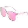 Clear Pink Frame Mirrored Pink Lenses