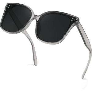 FEISEDY Oversized Polarized Sunglasses – UV400 Protection, Square Fashion Sun Glasses for Outdoor & Daily B2600(Gray Diamond)
