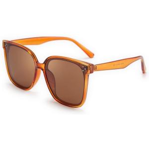 FEISEDY Oversized Polarized Sunglasses – UV400 Protection, Square Fashion Sun Glasses for Outdoor & Daily B2600(Jacinth)