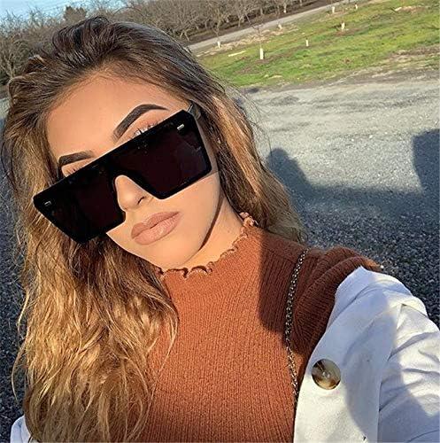 image:imageFEISEDY Fashion Oversized Rimless Square Sunglasses Women Men Retro Big Flat Top Shield Shades B2636Yellow