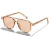 image:imageFEISEDY Vintage Square 70s Aviator Sunglasses Women Men Classic Trendy Acetate Frame UV400 Sun Glasses B0117Transparent Tea  Light Tea