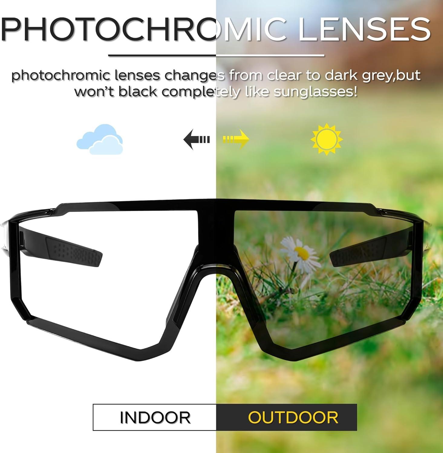 image:imageFEISEDY Photochromic Cycling Glasses for Men Women Clear Mountain Bike Sunglasses Sports Baseball B0133