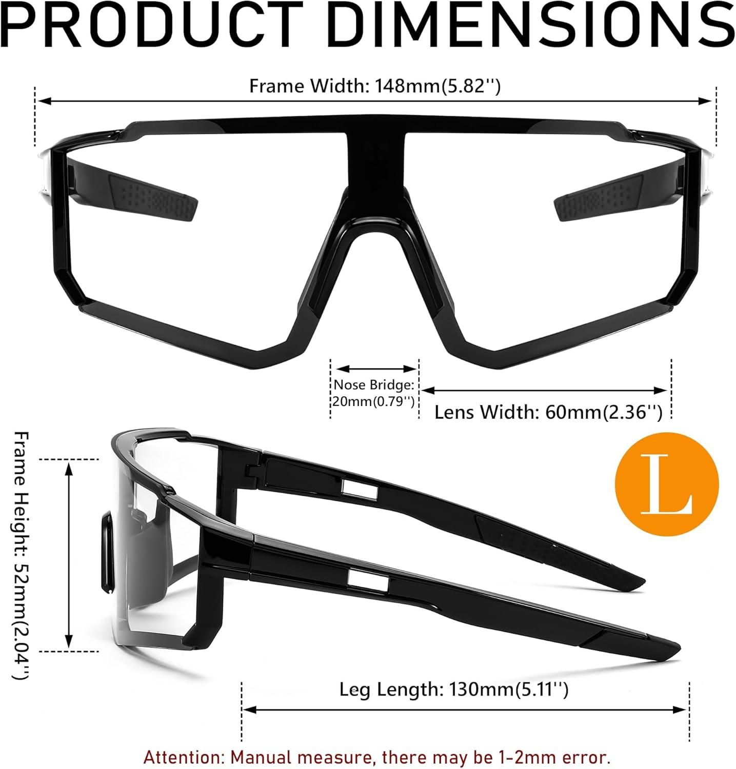 image:imageFEISEDY Photochromic Cycling Glasses for Men Women Clear Mountain Bike Sunglasses Sports Baseball B0133