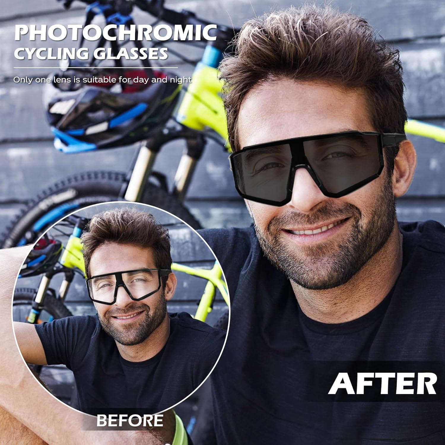 image:imageFEISEDY Photochromic Cycling Glasses for Men Women Clear Mountain Bike Sunglasses Sports Baseball B0133