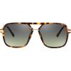 image:imageFEISEDY Retro Square Aviator Sunglasses for Women amp Men Polarized Lens Classic Double Bridge Frame Shades B4195Yellow TortoiseGrey Green