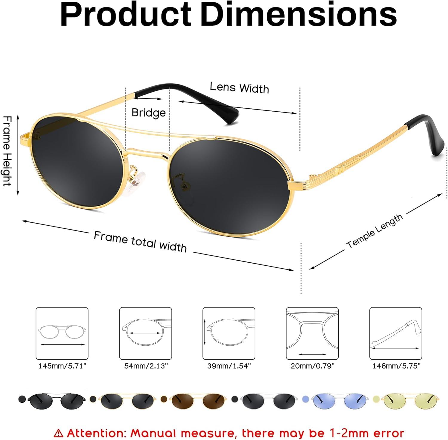 image:imageFEISEDY Retro Oval 90s Metal Sunglasses for Women Trendy Narrow Sun Glasses Fashion Shades B4183Gold FrameGrey Lens