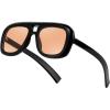 image:imageFEISEDY Trendy Oversized Aviator Sunglasses for Women Men Retro Thick Big Frame Square Pilot Sunnies B9181Blackbrown