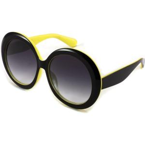 FEISEDY Oval Oversized Trendy Sunglasses Women Men Stylish Retro Big Frame Vacation Sun Glasees UV400 Protection B0017(004black – Yellow)