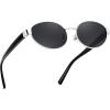 Silver Frame Grey Lens Black Legs